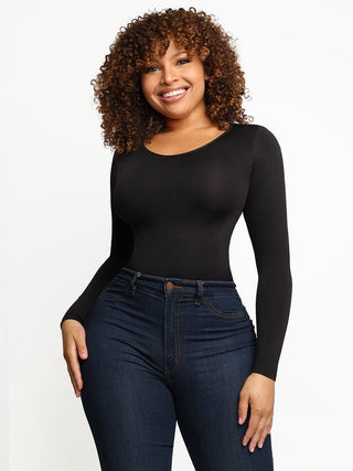 Daisy Seamless Bodysuit Long Sleeve Slim Corset Shapewear Bodysuit