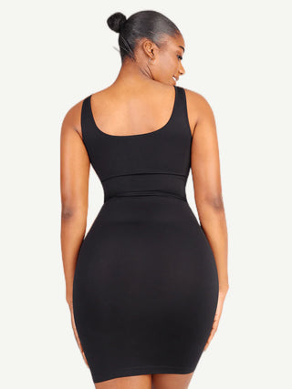 Nala Square-Neck Snatched Shapewear Dress