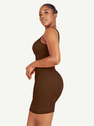 Nala Square-Neck Snatched Shapewear Dress