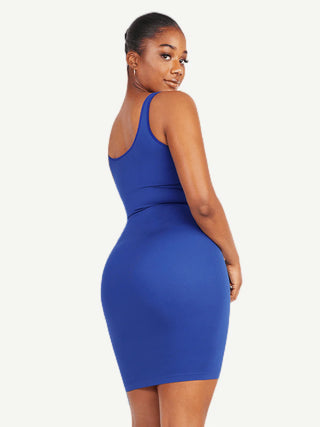 Nala Square-Neck Snatched Shapewear Dress