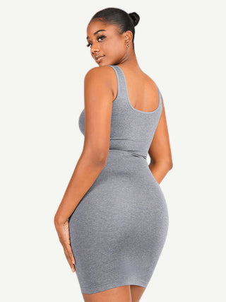 Nala Square-Neck Snatched Shapewear Dress