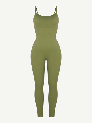 High Stretchy Seamless Sling Tummy Control Jumpsuit Removable cup pads