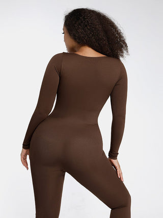 Seamless Deep V Tummy Control Waist Cinching Catsuit