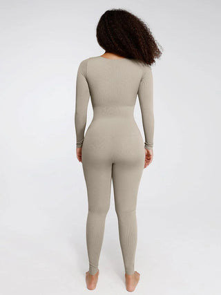 Seamless Deep V Tummy Control Waist Cinching Catsuit