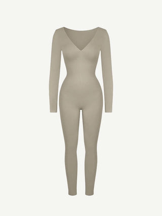 Seamless Deep V Tummy Control Waist Cinching Catsuit