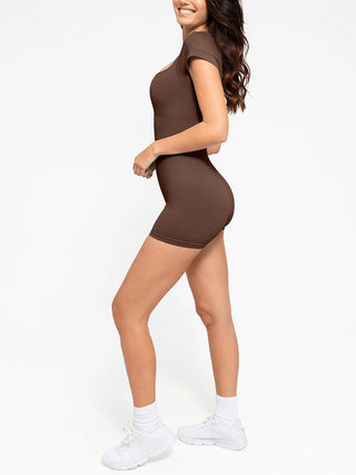 Serena Seamless Ribbed Active Shapewear Romper