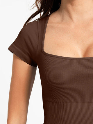 Serena Seamless Ribbed Active Shapewear Romper