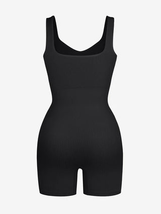 Miranda Seamless Ribbed V-Neck Athleisure Jumpsuit