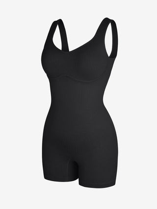 Miranda Seamless Ribbed V-Neck Athleisure Jumpsuit