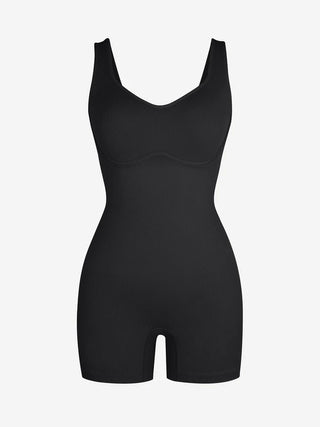 Miranda Seamless Ribbed V-Neck Athleisure Jumpsuit