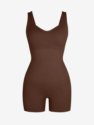 Miranda Seamless Ribbed V-Neck Athleisure Jumpsuit