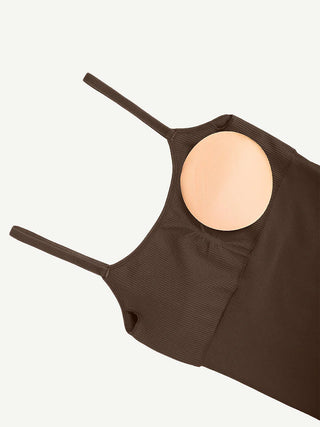 High Stretchy Seamless Sling Tummy Control Jumpsuit Removable cup pads