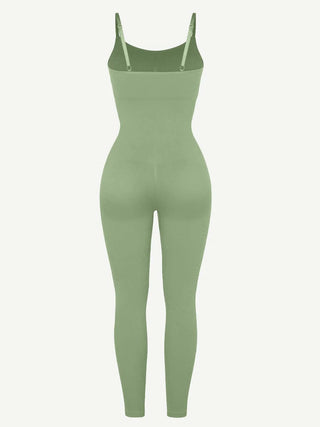 High Stretchy Seamless Sling Tummy Control Jumpsuit Removable cup pads