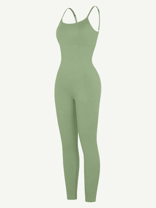 High Stretchy Seamless Sling Tummy Control Jumpsuit Removable cup pads