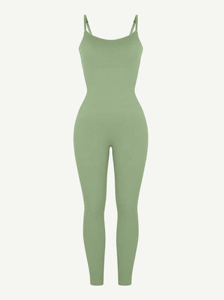 High Stretchy Seamless Sling Tummy Control Jumpsuit Removable cup pads