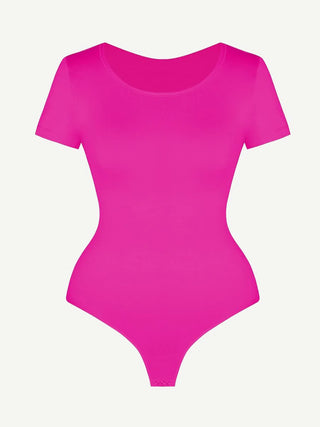 Seamless One-Piece Short-Sleeved Thong Bodysuit