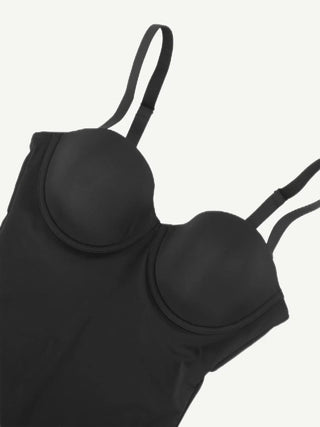 Back Smoothing Underwire Cup Push Up Bra Strapless Shortie Bodysuit