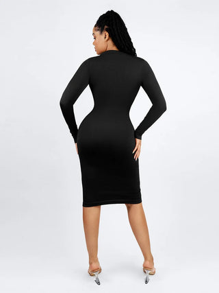 Aria Seamless Waist Trimming Zipper Dress