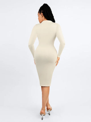 Aria Seamless Waist Trimming Zipper Dress