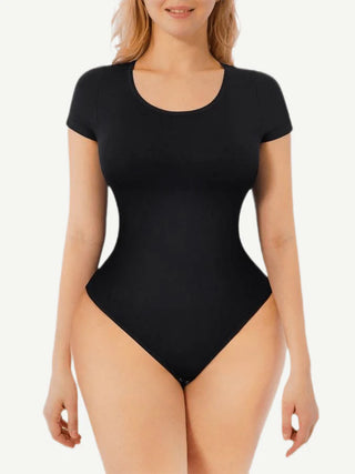 Seamless One-Piece Short-Sleeved Thong Bodysuit