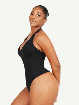 Seamless Hanging Neck Bodysuit Shapewear