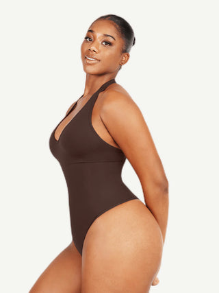 Seamless Hanging Neck Bodysuit Shapewear