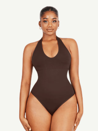 Seamless Hanging Neck Bodysuit Shapewear