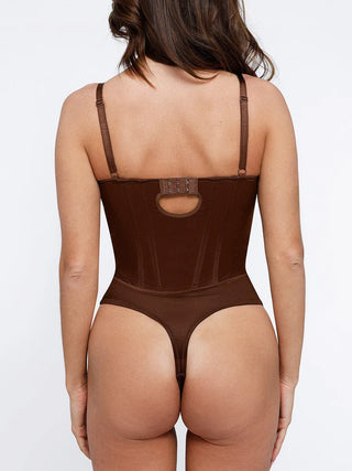 Camila Deep V-Neck Thong Shapewear Bodysuit