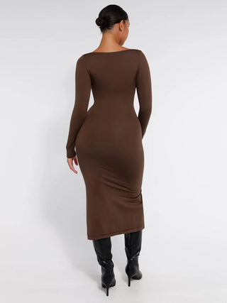 Elena Seamless High Slit Shaping Dress