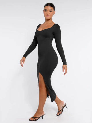 Elena Seamless High Slit Shaping Dress