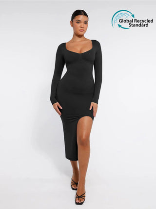 Elena Seamless High Slit Shaping Dress