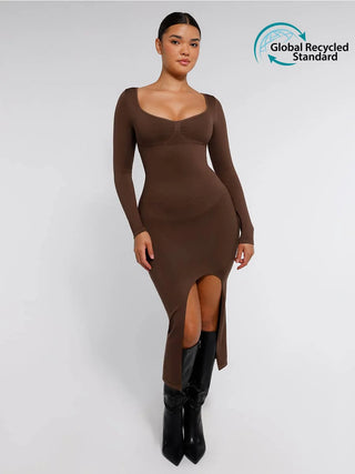 Elena Seamless High Slit Shaping Dress